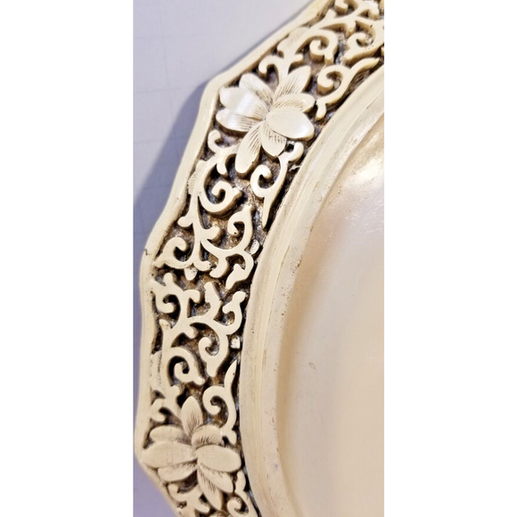 Oriental Dynasty Plate Carved Resin by Arnart Imports 1983 - Picture 6 of 7